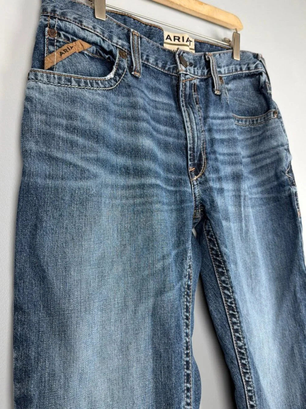 Ariat M5 Jeans Mens 34x32 Blue Straight Fit Straight Leg Western Cowboy Ranch